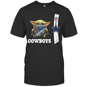 Baby Yoda Mask Hug Dallas Cowboys Ball Nfl T-Shirt